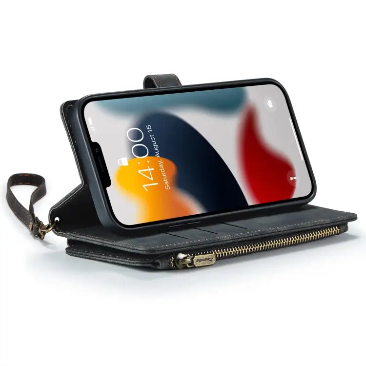 CaseMe-C30 PU + TPU Multifunctional Horizontal Flip Leather Case with Holder & Card Slot & Wallet & Zipper Pocket