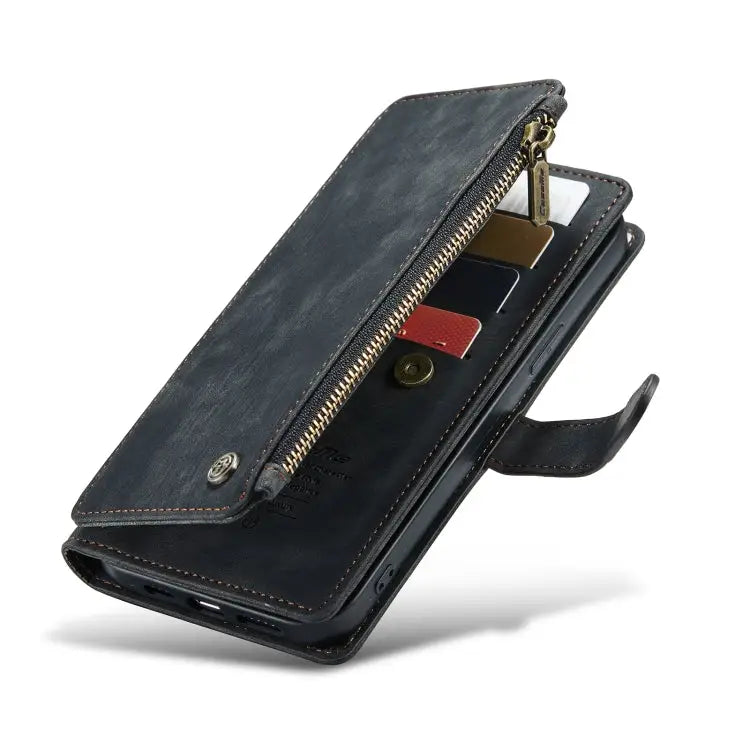 CaseMe-C30 PU + TPU Multifunctional Horizontal Flip Leather Case with Holder & Card Slot & Wallet & Zipper Pocket