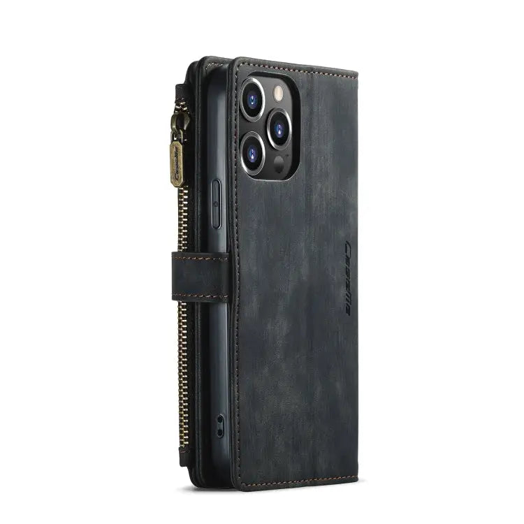 CaseMe-C30 PU + TPU Multifunctional Horizontal Flip Leather Case with Holder & Card Slot & Wallet & Zipper Pocket