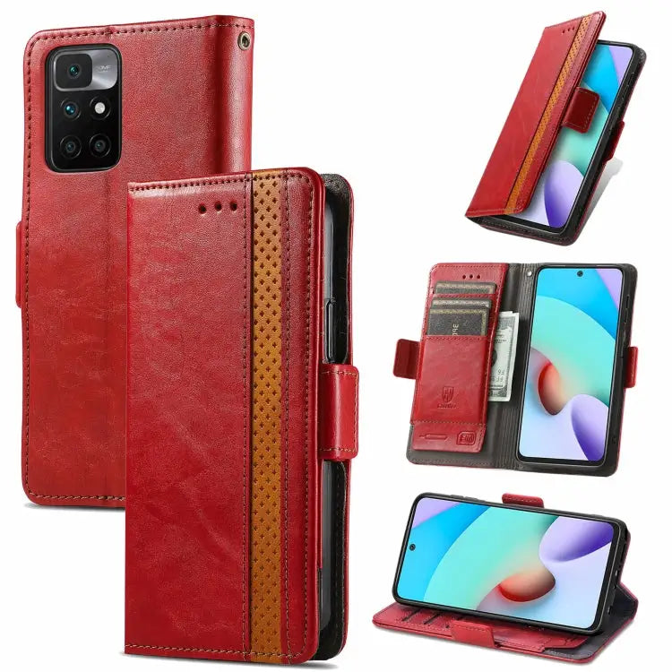 CaseNeo Business Splicing Dual Magnetic Buckle Horizontal Flip PU Leather Case with Holder & Card Slots & Wallet