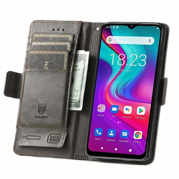 CaseNeo Business Splicing Dual Magnetic Buckle Horizontal Flip PU Leather Case with Holder & Card Slots & Wallet