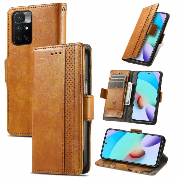CaseNeo Business Splicing Dual Magnetic Buckle Horizontal Flip PU Leather Case with Holder & Card Slots & Wallet