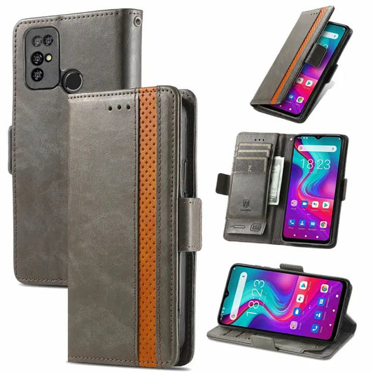 CaseNeo Business Splicing Dual Magnetic Buckle Horizontal Flip PU Leather Case with Holder & Card Slots & Wallet
