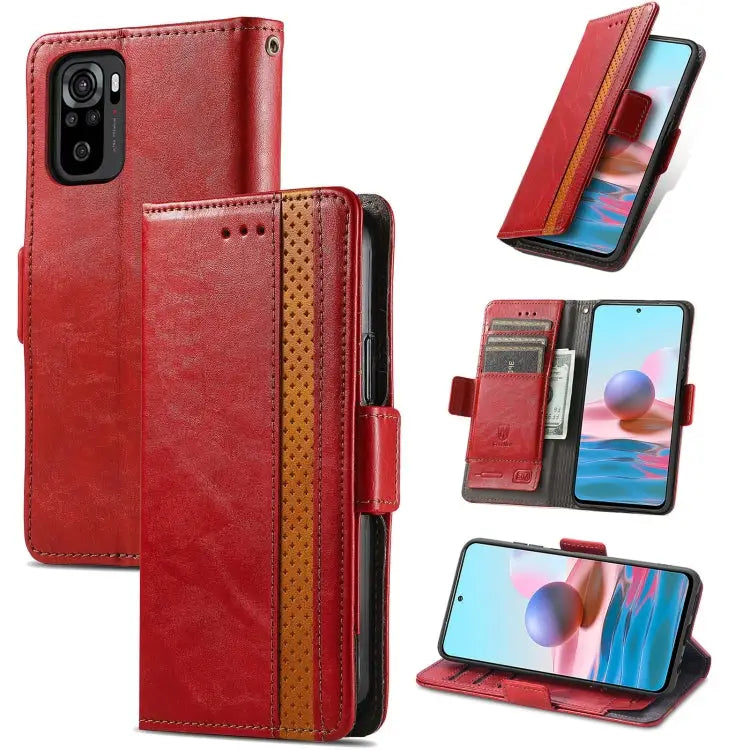 CaseNeo Business Splicing Dual Magnetic Buckle Horizontal Flip PU Leather Case with Holder & Card Slots & Wallet
