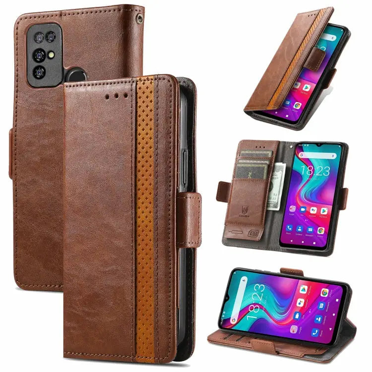 CaseNeo Business Splicing Dual Magnetic Buckle Horizontal Flip PU Leather Case with Holder & Card Slots & Wallet