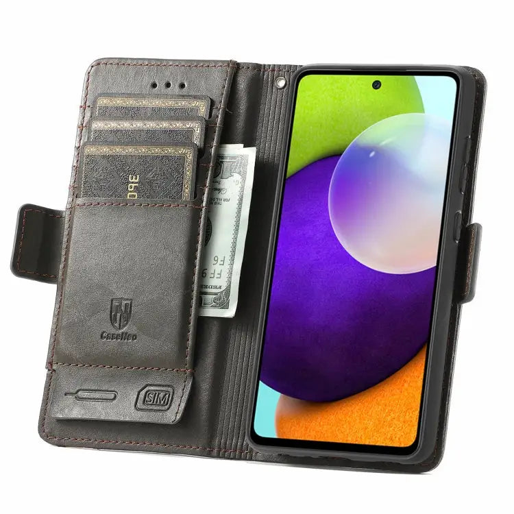 CaseNeo Business Splicing Dual Magnetic Buckle Horizontal Flip PU Leather Case with Holder & Card Slots & Wallet
