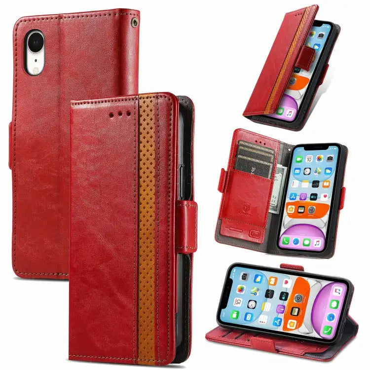 CaseNeo Business Splicing Dual Magnetic Buckle Horizontal Flip PU Leather Case with Holder & Card Slots & Wallet