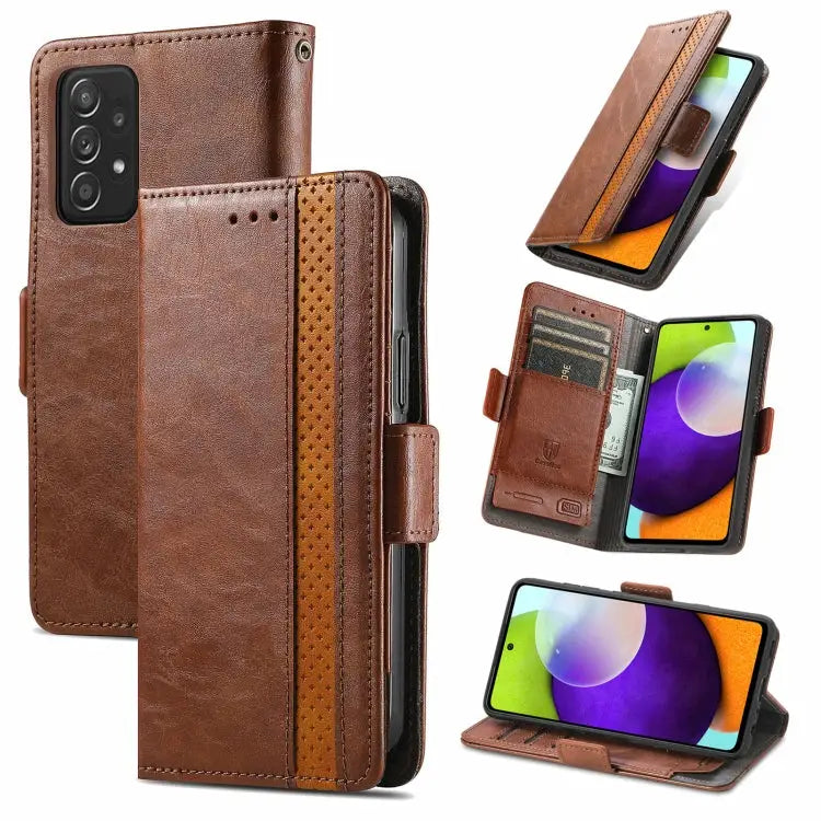 CaseNeo Business Splicing Dual Magnetic Buckle Horizontal Flip PU Leather Case with Holder & Card Slots & Wallet