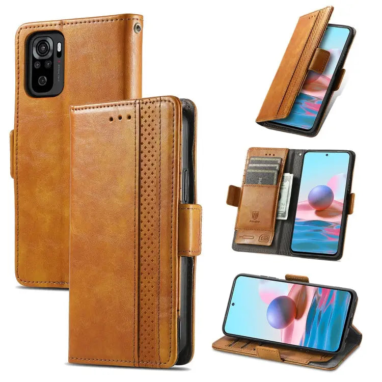 CaseNeo Business Splicing Dual Magnetic Buckle Horizontal Flip PU Leather Case with Holder & Card Slots & Wallet