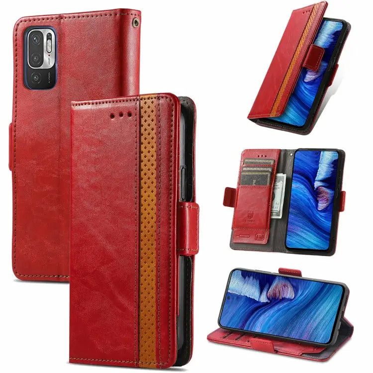 CaseNeo Business Splicing Dual Magnetic Buckle Horizontal Flip PU Leather Case with Holder & Card Slots & Wallet