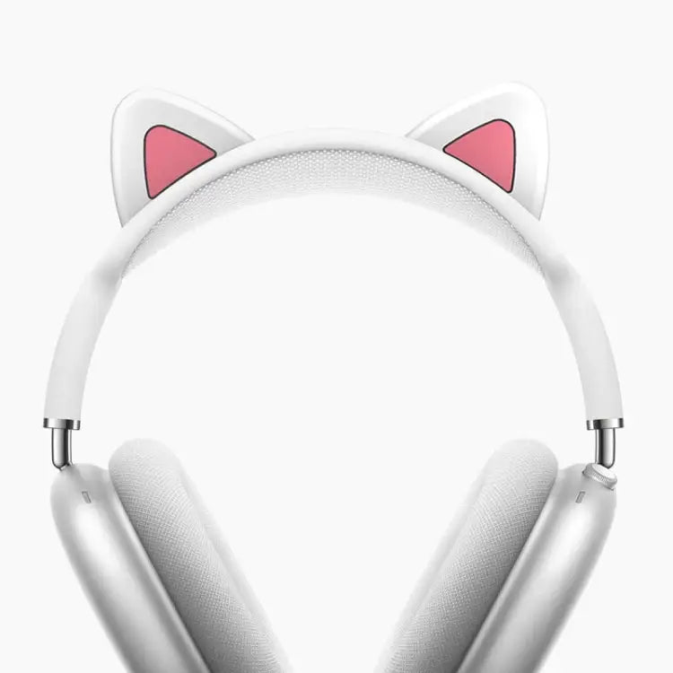Cat-Ear Silicone Beam Cover For AirPods Max Black White - White
