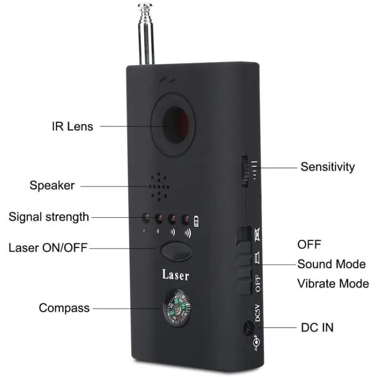 CC308 Full Range Camera Laser Detector Mini Wireless Camera Signal GSM Device Finder
