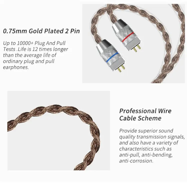 CCA CCA-C10 3.5mm Gold Plated Plug Ten Unit Hybrid Wire-controlled In-ear Earphone with Mic without Mic - Apple