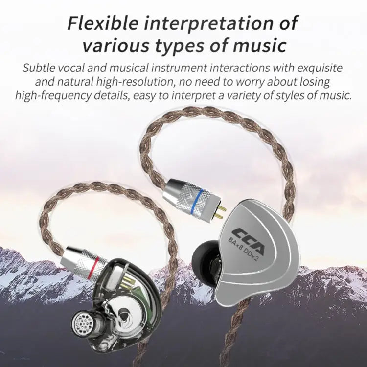 CCA CCA-C10 3.5mm Gold Plated Plug Ten Unit Hybrid Wire-controlled In-ear Earphone with Mic without Mic - Apple