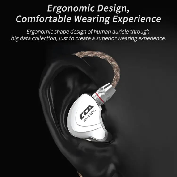 CCA CCA-C10 3.5mm Gold Plated Plug Ten Unit Hybrid Wire-controlled In-ear Earphone with Mic without Mic - Apple