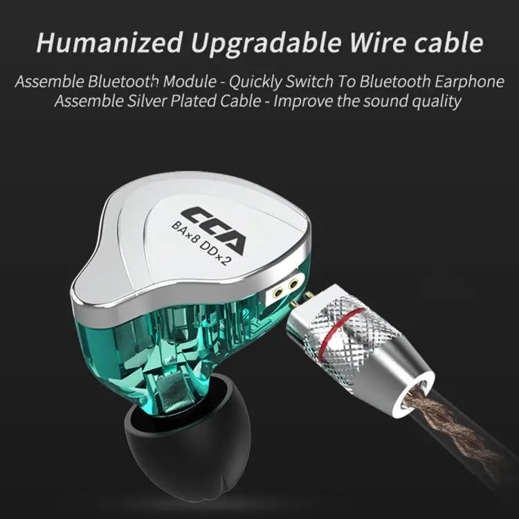 CCA CCA-C10 3.5mm Gold Plated Plug Ten Unit Hybrid Wire-controlled In-ear Earphone with Mic without Mic - Apple