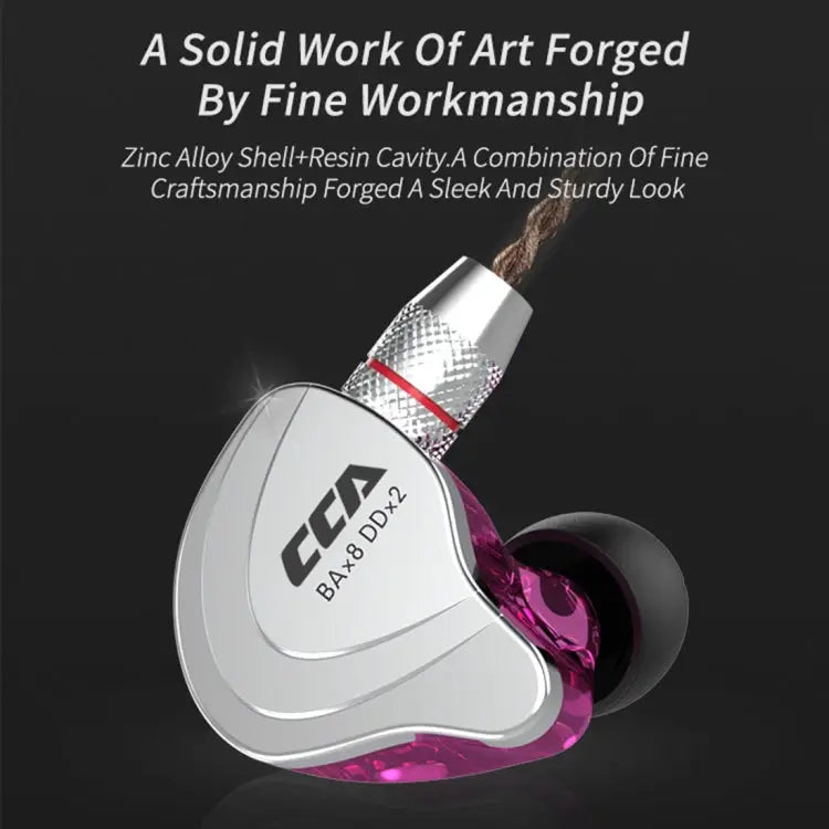 CCA CCA-C10 3.5mm Gold Plated Plug Ten Unit Hybrid Wire-controlled In-ear Earphone with Mic without Mic - Apple