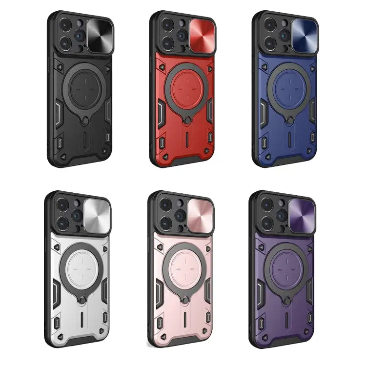 CD Texture Sliding Camshield Magnetic Holder Phone Case