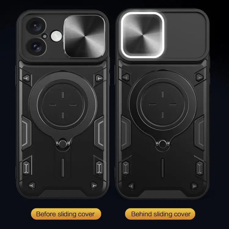 CD Texture Sliding Camshield Magnetic Holder Phone Case