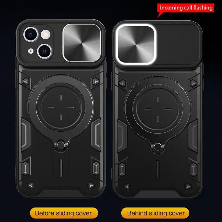 CD Texture Sliding Camshield Magnetic Holder Phone Case