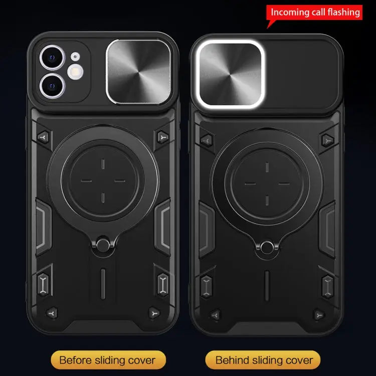 CD Texture Sliding Camshield Magnetic Holder Phone Case