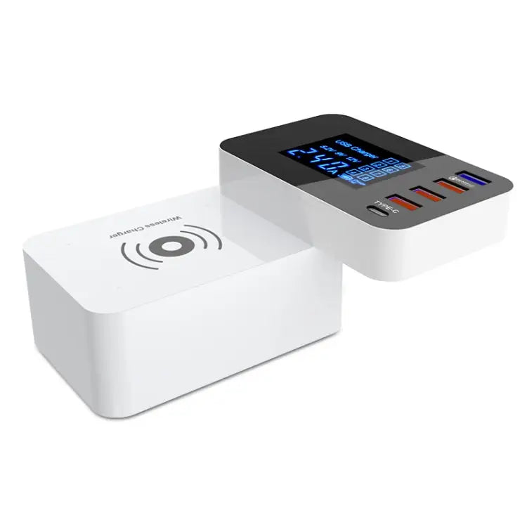 CDA33QW 40W QC 3.0 USB Ports + 3 USB Ports + USB-C / Type-C Ports + Wireless Charging Multi-function Foldable Charger