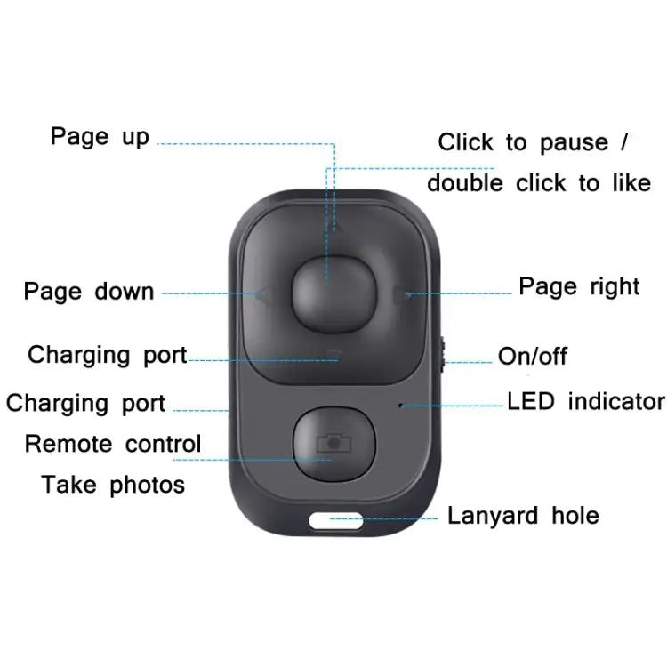 CDY001 Multifunctional USB Rechargeable Bluetooth Selfie Remote Control CDY001 - CDY001