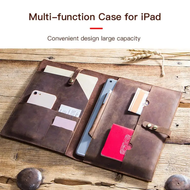 CF2002 For iPad Pro 10.5 inch Retro Crazy Horse Texture Buckle Multifunctional Tablet PC Protective Leather Case