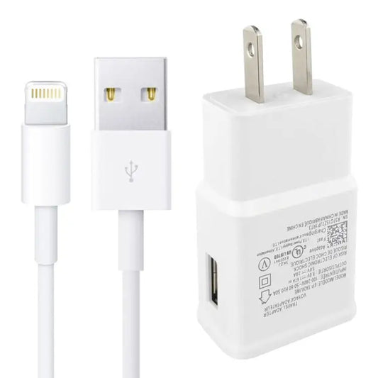 Charger Sync Cable + US Plug Travel Charger for iPad iPhone Galaxy Huawei Xiaomi LG HTC and Other Smart Phones
