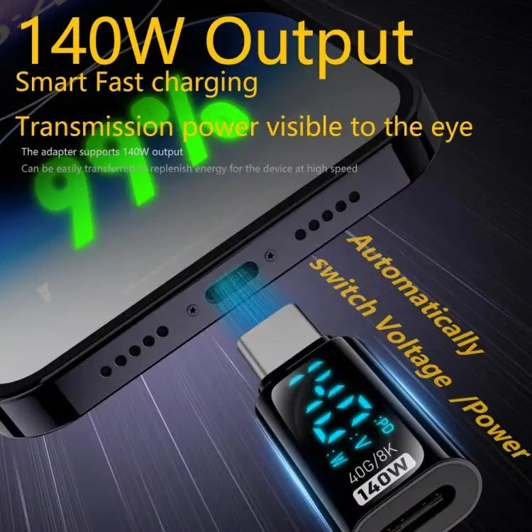 Charging Adapter with Digital Display 8 Pin Male to Type-C Female 35W Type-C Male to 8 Pin Female 35W Type-C Male