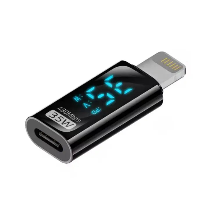 Charging Adapter with Digital Display 8 Pin Male to Type-C Female 35W Type-C Male to 8 Pin Female 35W Type-C Male