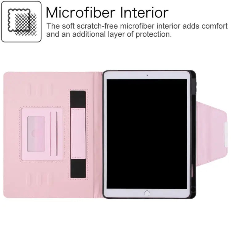 Checkered Pattern Horizontal Flip Leather Case with Holder & Card Slots & Hand Strap For iPad 10.2 (2021 / 2020 / 2019)