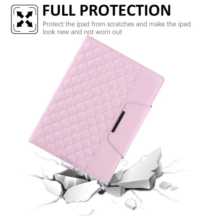 Checkered Pattern Horizontal Flip Leather Case with Holder & Card Slots & Hand Strap For iPad 10.2 (2021 / 2020 / 2019)