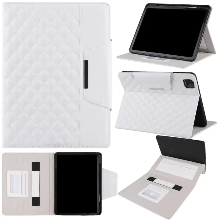 Checkered Pattern Horizontal Flip Leather Case with Holder & Card Slots & Hand Strap For iPad 10.2 (2021 / 2020 / 2019)