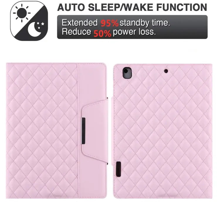 Checkered Pattern Horizontal Flip Leather Case with Holder & Card Slots & Hand Strap For iPad 10.2 (2021 / 2020 / 2019)