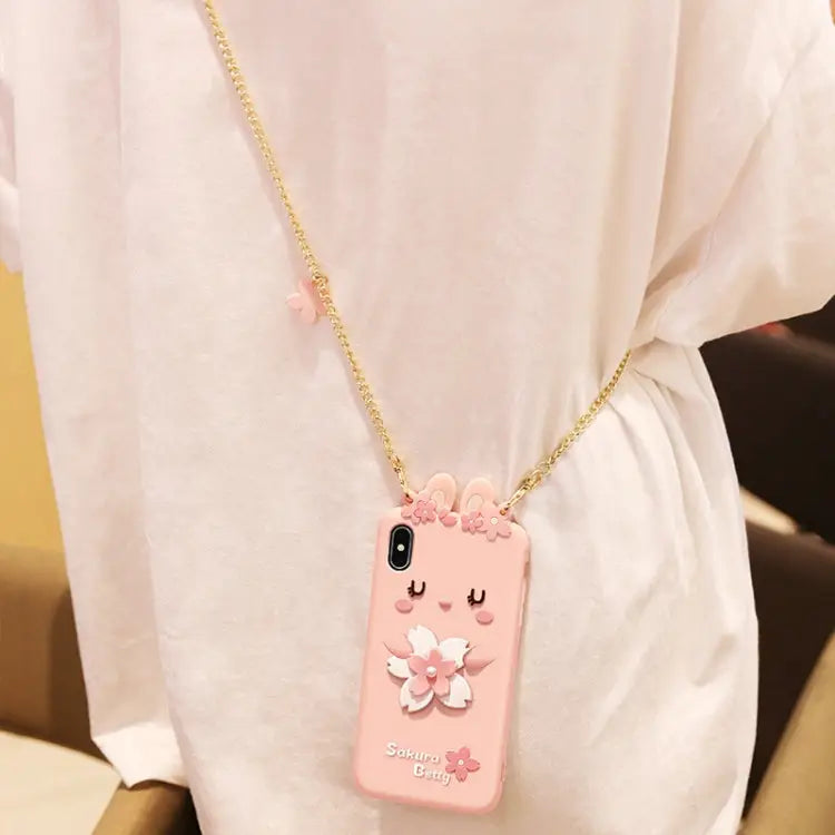 Cherry Blossoms Style Full Package Anti Falling Silicone Sleeve for iPhone X / XS - For iPhone X / XS