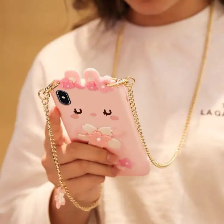Cherry Blossoms Style Full Package Anti Falling Silicone Sleeve for iPhone X / XS - For iPhone X / XS