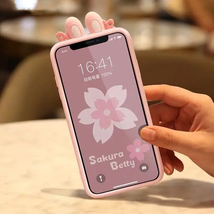 Cherry Blossoms Style Full Package Anti Falling Silicone Sleeve for iPhone X / XS - For iPhone X / XS