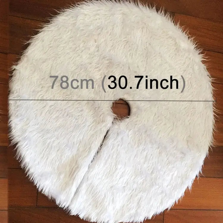 Christmas Tree Plush Skirt White Round Ornament Decoration Diameter: 78cm 78cm - 78cm