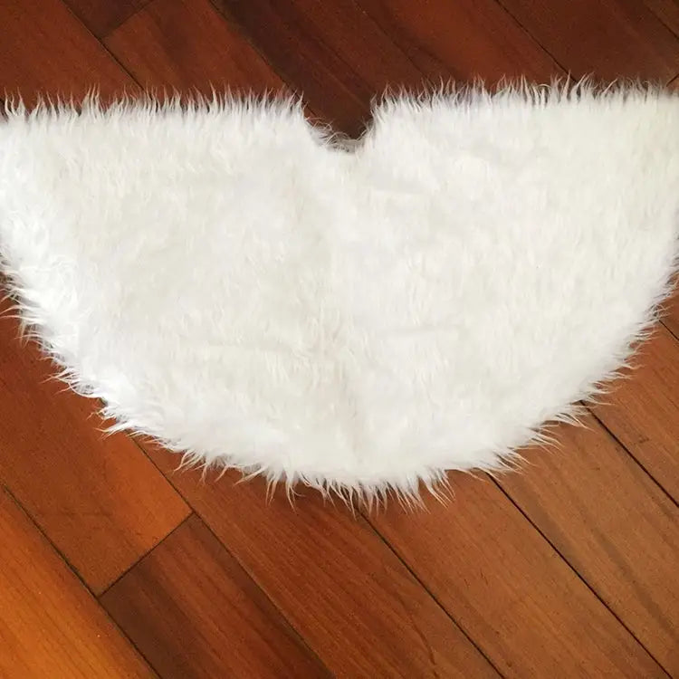 Christmas Tree Plush Skirt White Round Ornament Decoration Diameter: 78cm 78cm - 78cm