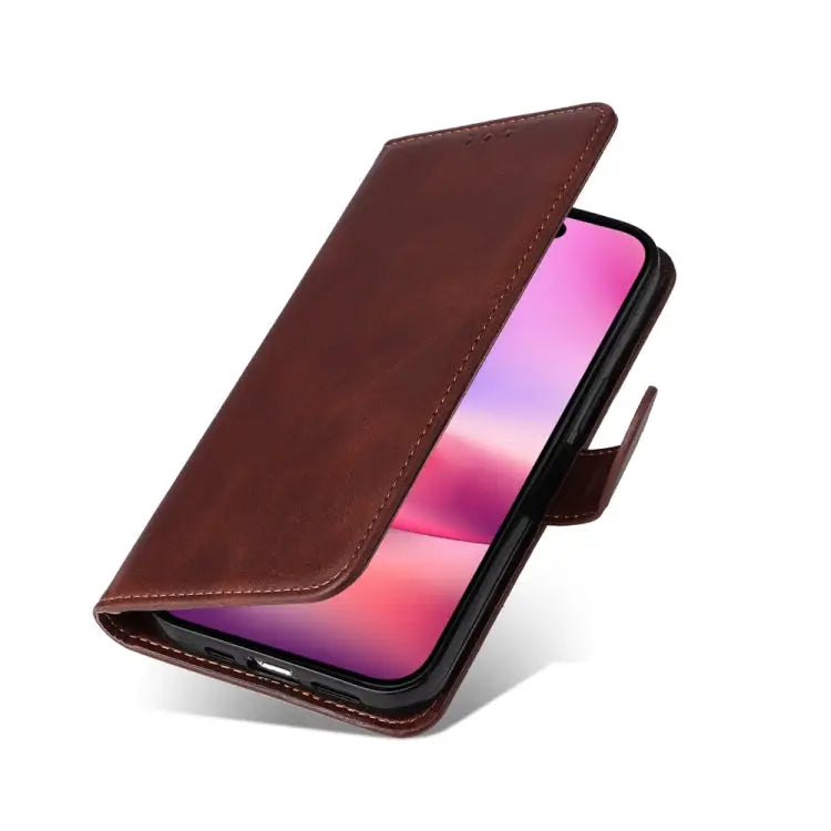 Classic Calf Texture Flip Leather Phone Case For iPhone 16 - Apple Accessories