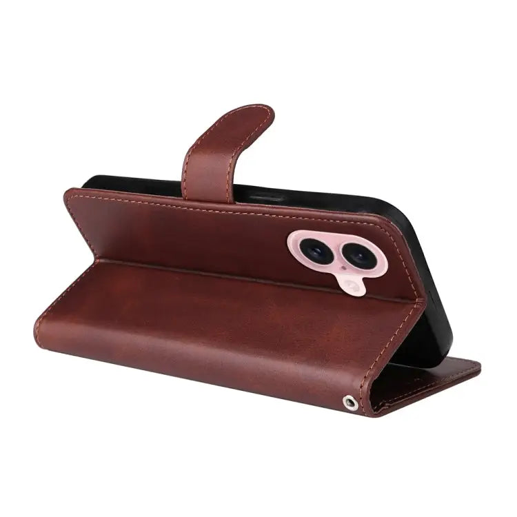 Classic Calf Texture Flip Leather Phone Case For iPhone 16 - Apple Accessories