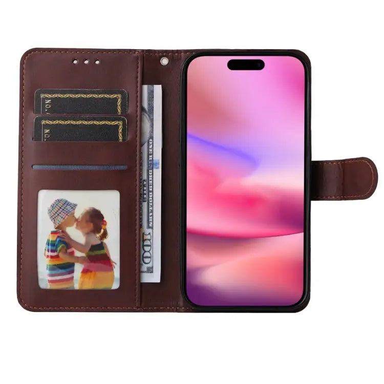 Classic Calf Texture Flip Leather Phone Case For iPhone 16 - Apple Accessories