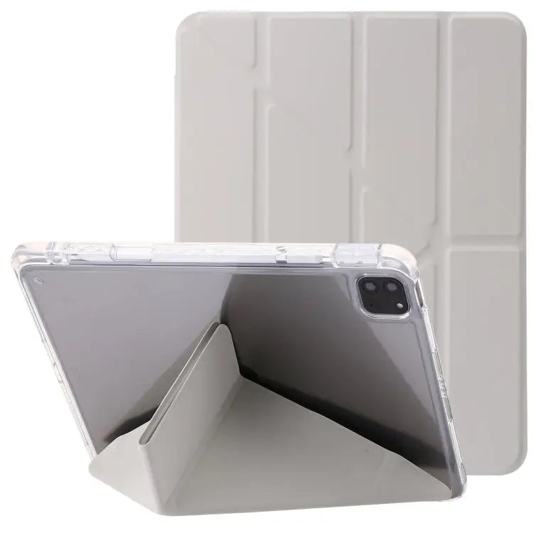 Clear Acrylic Deformation Leather Tablet Case For iPad Pro 11 2022 / 2021 / 2020 For iPad Air / Air 2 / 9.7 2018 / 2017