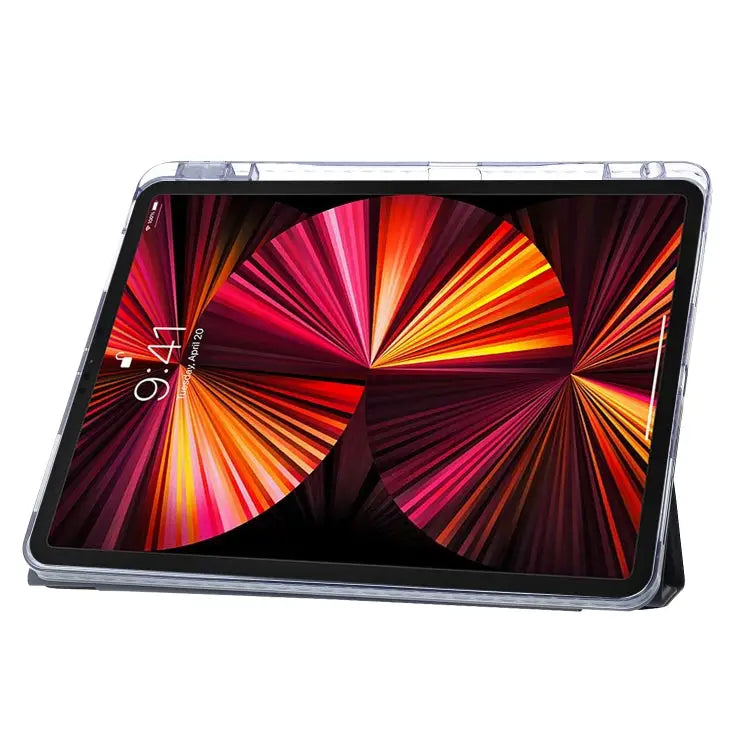 Clear Acrylic Deformation Leather Tablet Case For iPad Pro 11 2022 / 2021 / 2020 For iPad Air / Air 2 / 9.7 2018 / 2017