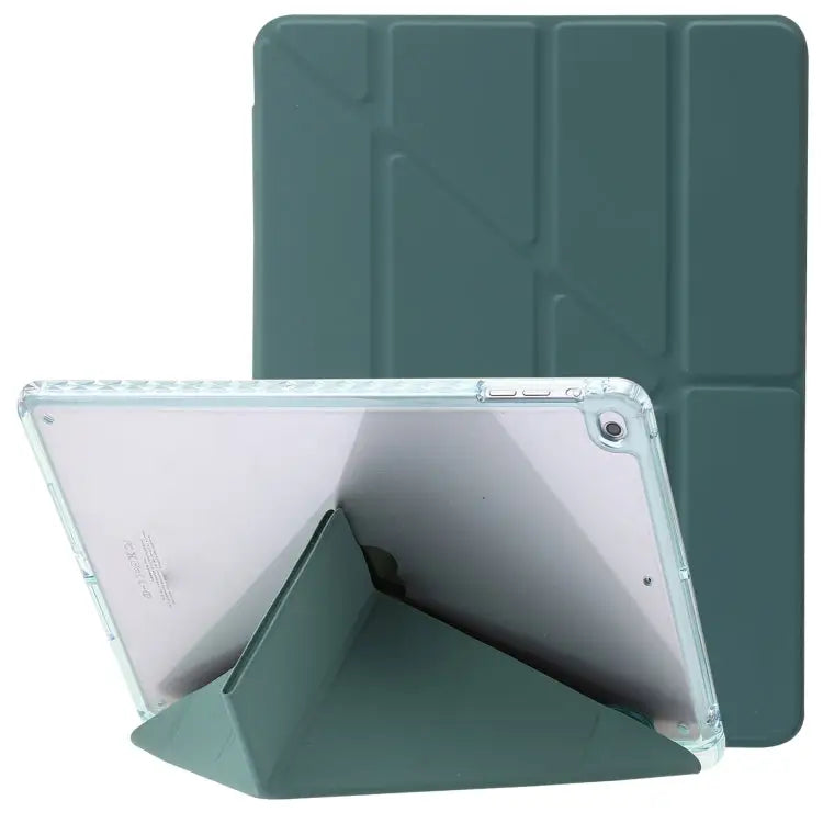 Clear Acrylic Deformation Leather Tablet Case For iPad Pro 11 2022 / 2021 / 2020 For iPad Air / Air 2 / 9.7 2018 / 2017