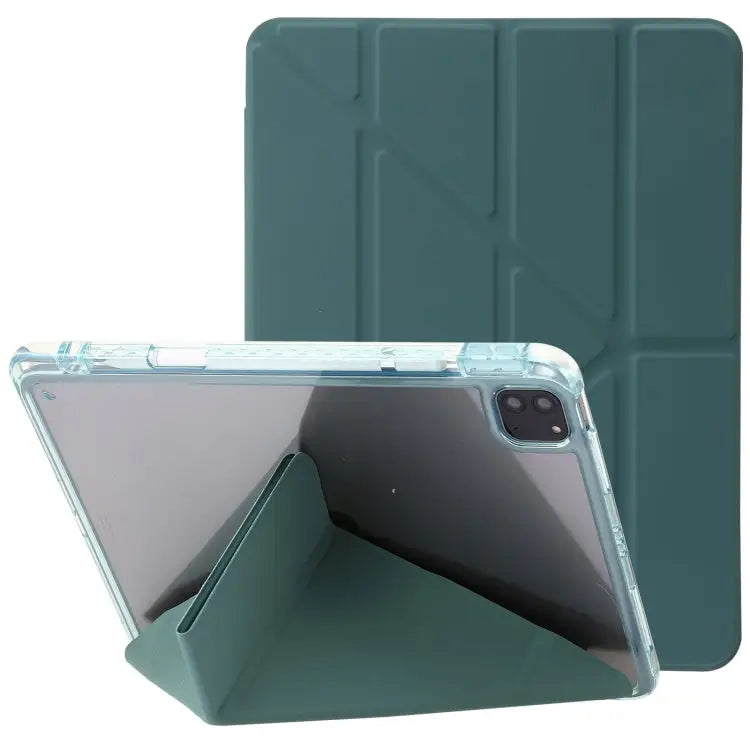 Clear Acrylic Deformation Leather Tablet Case For iPad Pro 11 2022 / 2021 / 2020 For iPad Air / Air 2 / 9.7 2018 / 2017