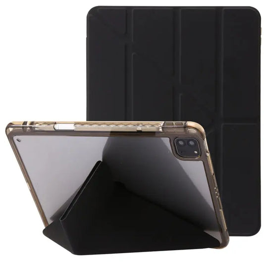 Clear Acrylic Deformation Leather Tablet Case For iPad Pro 11 2022 / 2021 / 2020 For iPad Air / Air 2 / 9.7 2018 / 2017
