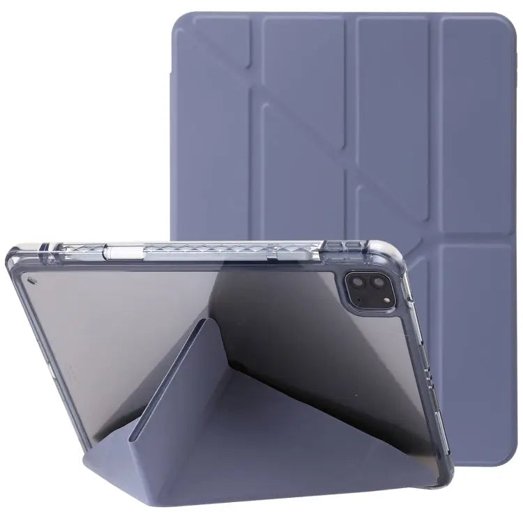 Clear Acrylic Deformation Leather Tablet Case For iPad Pro 11 2022 / 2021 / 2020 For iPad Air / Air 2 / 9.7 2018 / 2017