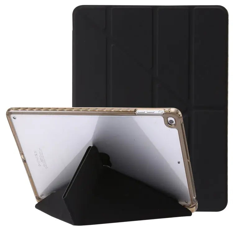 Clear Acrylic Deformation Leather Tablet Case For iPad Pro 11 2022 / 2021 / 2020 For iPad Air / Air 2 / 9.7 2018 / 2017